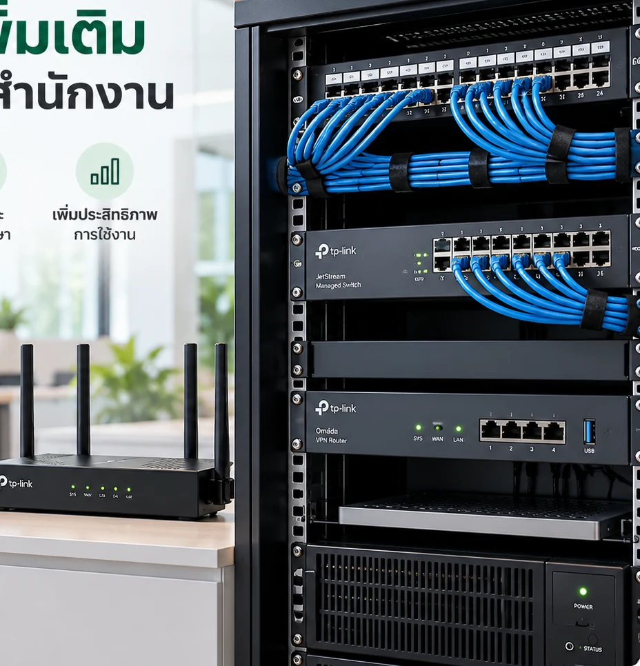 ตู้แร็กและอุปกรณ์เครือข่ายสำหรับระบบ LAN และ Wi-Fi